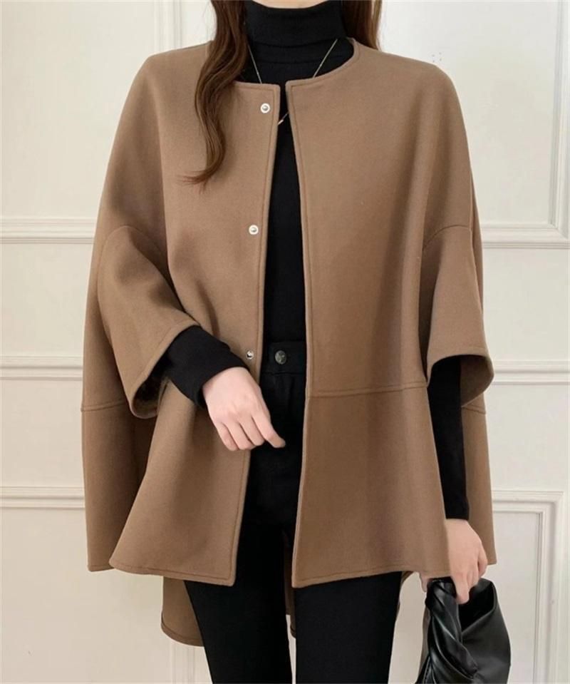 2024 Giappone Corea Autunno/Inverno Melad Donna Mantello Design Cardigan di media lunghezza Cappotto di lana_voghion.com