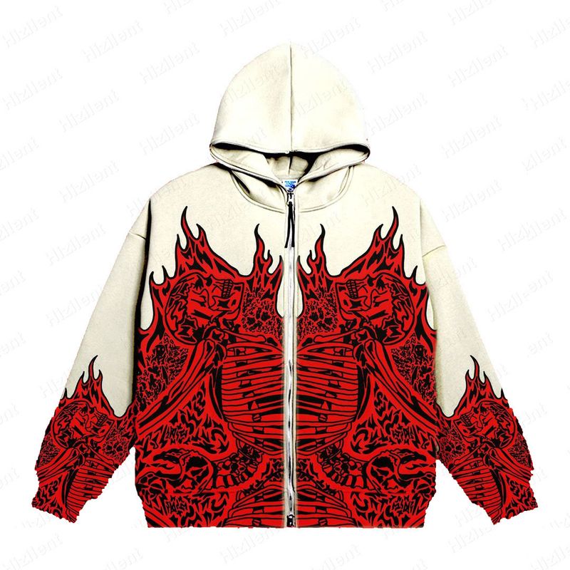 Felpa con cappuccio e teschio girocollo stile Millennium Y2K autunno/inverno 2022, da coppia, a maniche lunghe_voghion.com