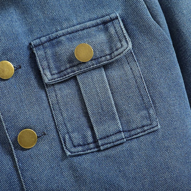 Children's Clothing New Girls' Denim Suits Fashionable Long Sleeved Jackets And Flared Pants_voghion.com