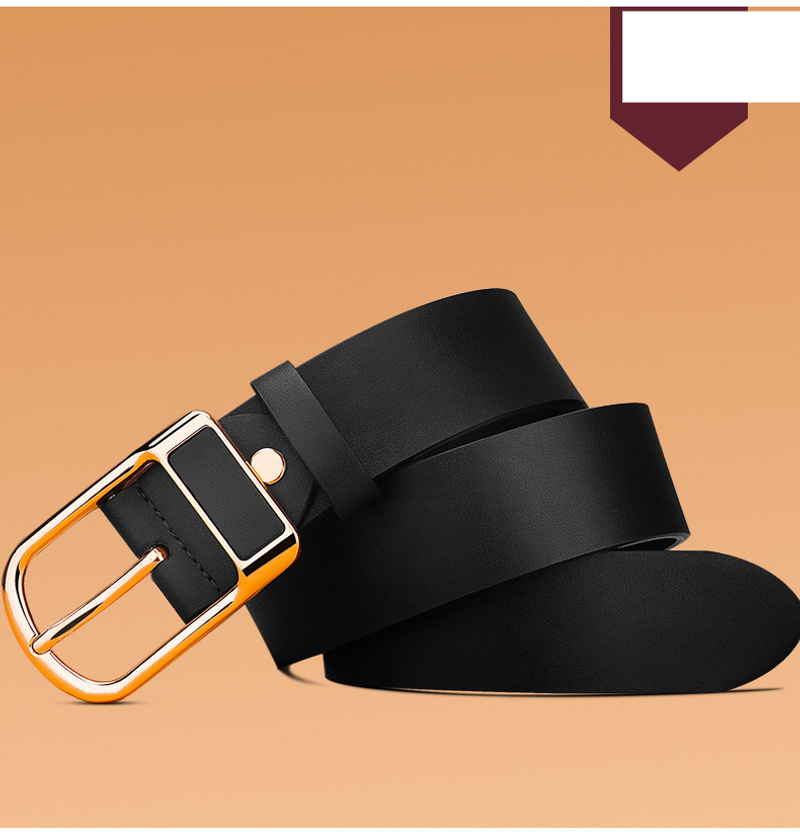 Cintura da uomo unisex casual con fibbia ad ardiglione, stile retrò, in morbida pelle di denim_voghion.com