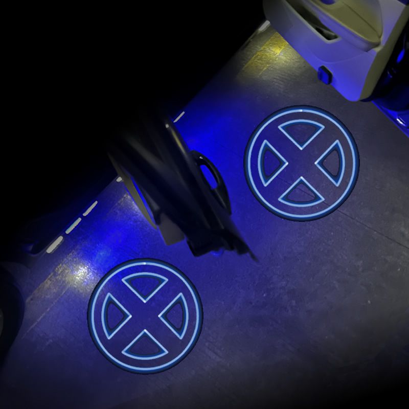 Proyector de bienvenida LED de doble sentido para puerta de coche, ambiente nocturno, decoración, foco, interruptor de inducción_voghion.com