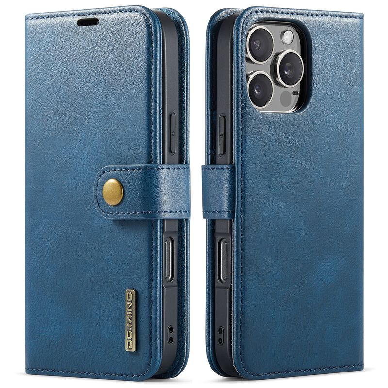 Custodia a libro in pelle con portafoglio staccabile 2 in 1 per iPhone 16 Pro Max 15 Plus 13 12 11, custodia a libro con tasca magnetica_voghion.com