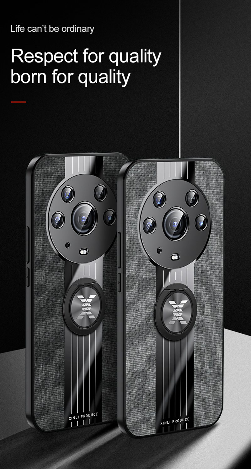Coque de téléphone de luxe en tissu mat, étui arrière avec anneau de support pour Honor X10 X30 Max X30i X7 X9 5G Magic 4 Lite_voghion.com