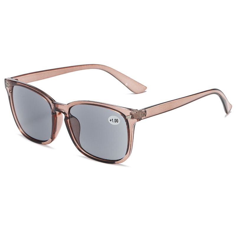 2022 New Large Square Frame Reading Gray Lens Sunglasses Classic Rivet Style Fashion Blue Light Blocking Glasses_voghion.com