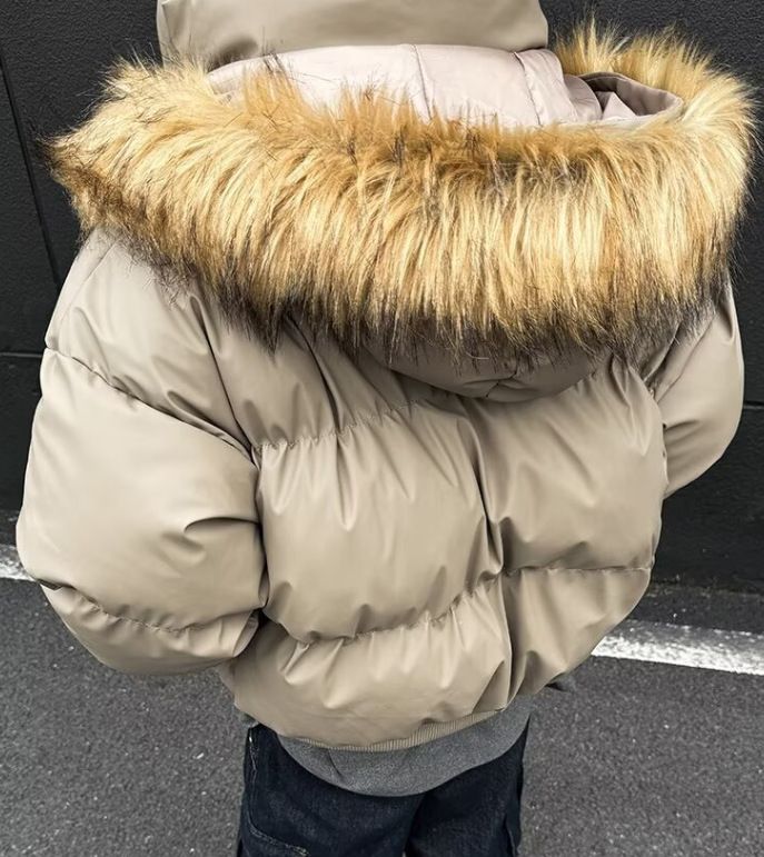 Abbigliamento da uomo, marchio di moda americano, giacca invernale da uomo in cotone con collo in pelliccia calda e spessa, con lunga striscia in silicone, parka staccabile_voghion.com