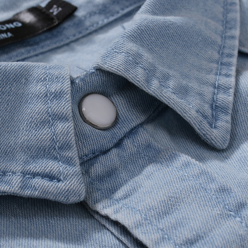 2020 Frühlingsmode Vier Jahreszeiten Modell Doppeltasche Herren Casual Langarm Jeanshemd 3011_voghion.com