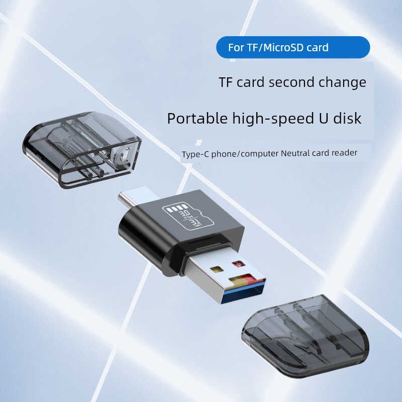 Mobiltelefonleser SD-minnekort TF-konvertering Typec datamaskin OTG-adapter U-disk for iPhone 15 Huawei_voghion.com