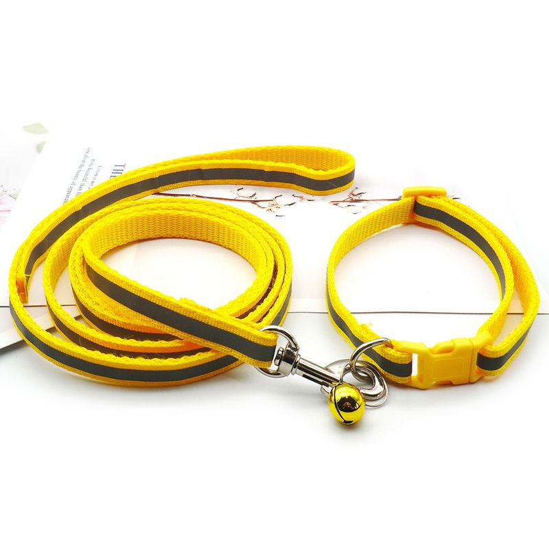 Fabric With Reflective Straps Walking Pet Leash Dog Cat Travel Non-Telescopic Anti-Lost_voghion.com