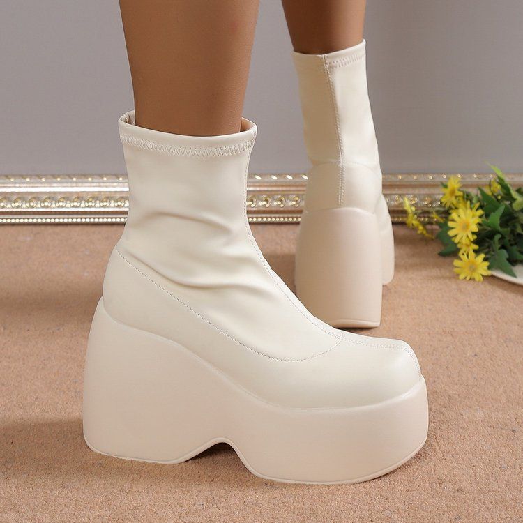 Platform wedge 40-43 large size fashion high fashion women's boots_voghion.com