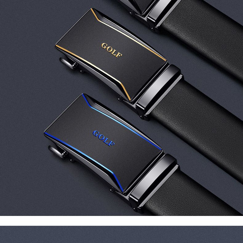 HOT GOLF Herren Gürtel aus echtem Leder mit automatischer Schnalle, trendiger Casual Business-Hosengürtel, vielseitig und einfach_voghion.com