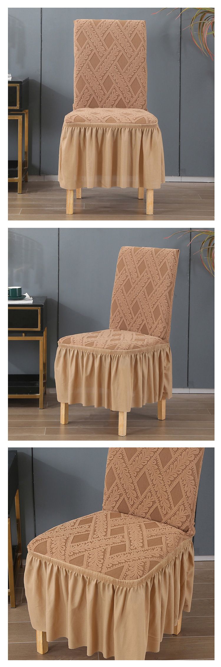 Rock Jacquard Stuhlbezug Einfarbig Europäischer Rattan Hotel Esszimmerstuhlbezug Home Stretch Stuhlbezug_voghion.com