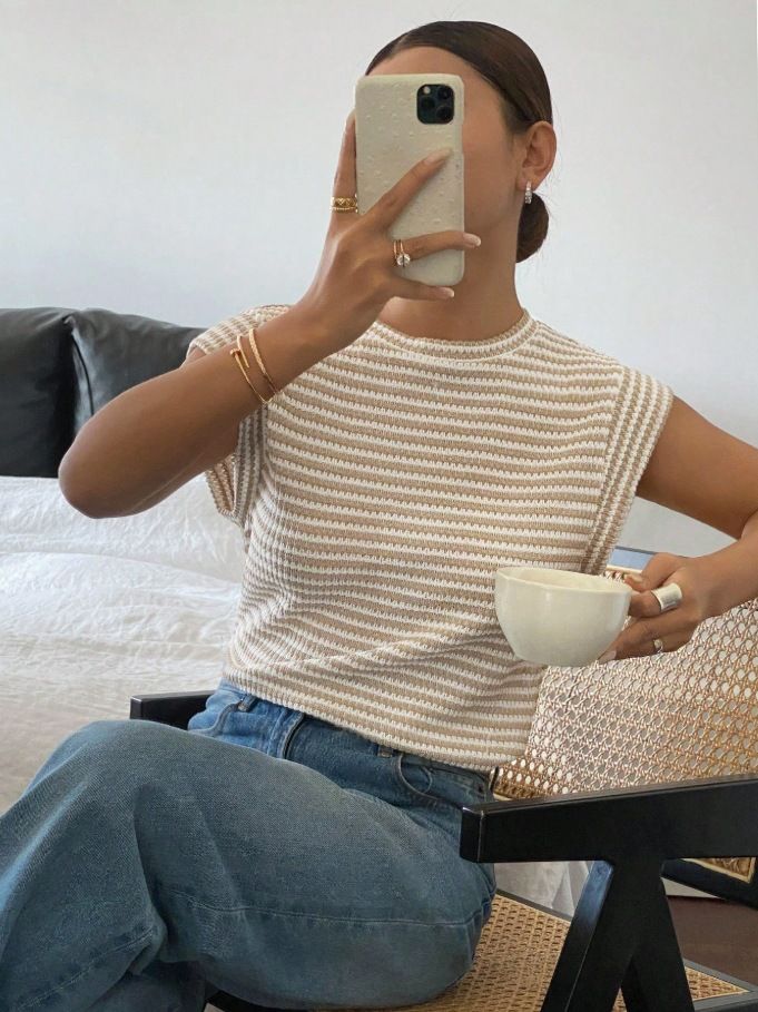 Europese en Amerikaanse grensoverschrijdende dameskleding Zomer Nieuwe gestreepte ronde hals mode trui Vleermuismouwen T-shirt Vrouwelijk_voghion.com