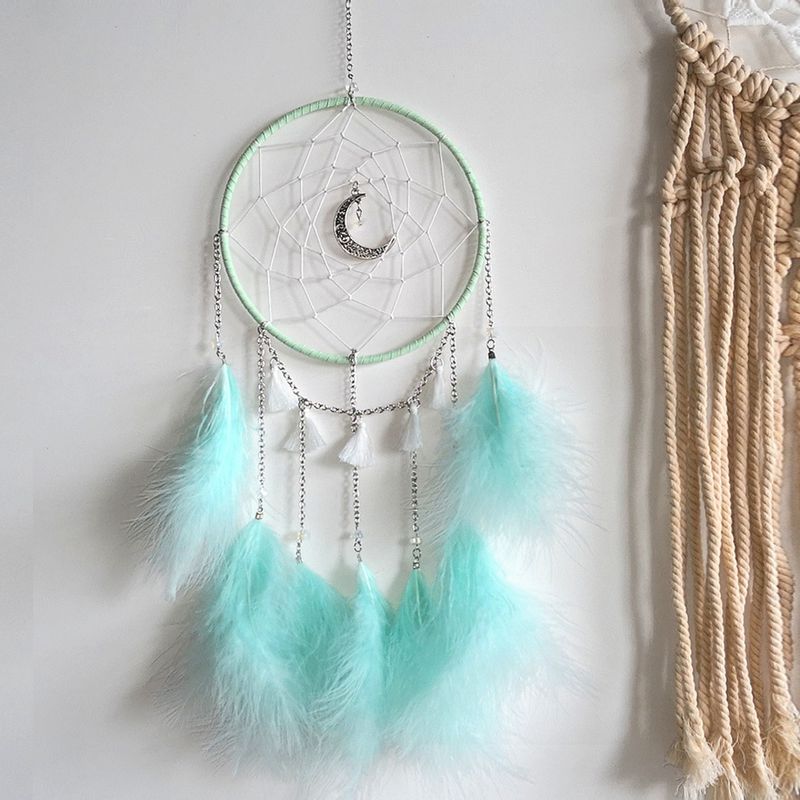 Kreativer Home Moonlight Traumfänger-Anhänger, einfacher handgemachter Traumfänger, Windspiel-Anhänger, Dekoration, DIY-Materialpaket_voghion.com