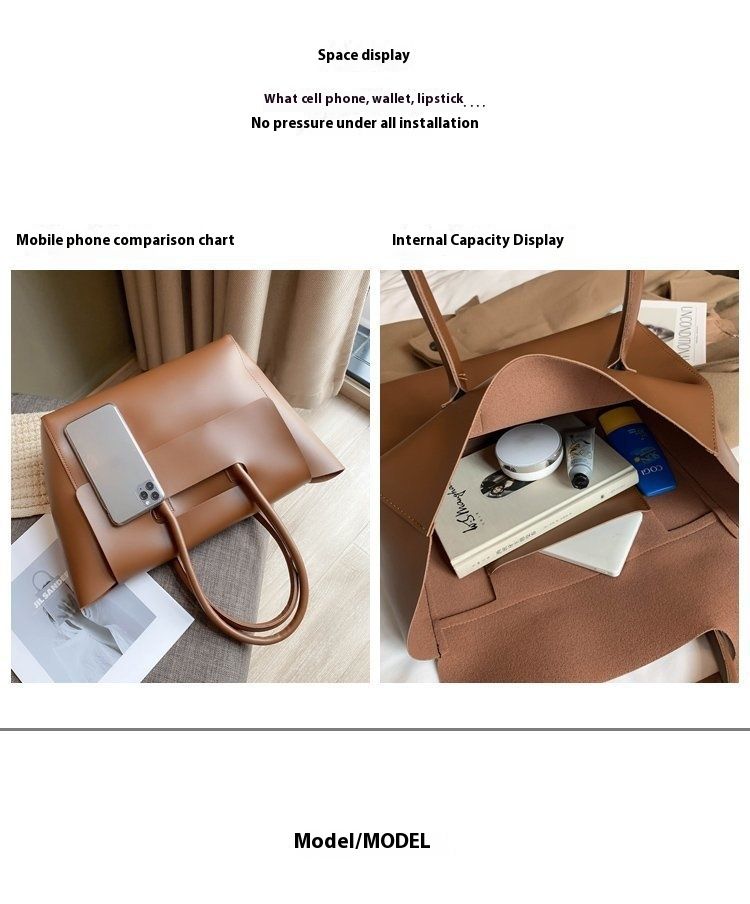 Large capacity for women's commuting tote new high-end feel, versatile handheld shoulder bag, large bag_voghion.com