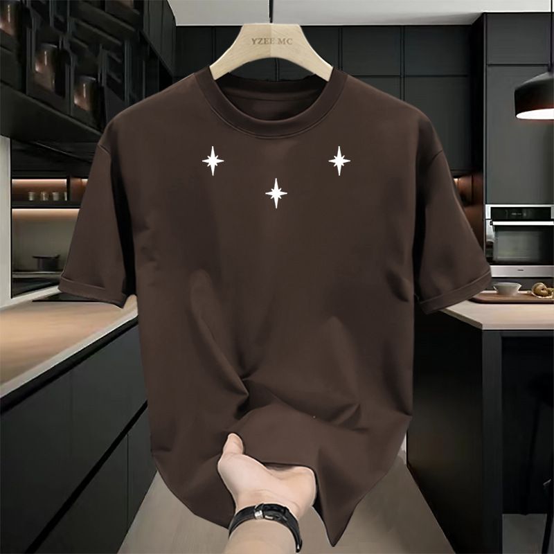 Herrenbekleidung Sommer Locker Vielseitig Trend Kurzarm T-Shirt Lässiger Rundhalsausschnitt Atmungsaktiv Langarmpullover_voghion.com