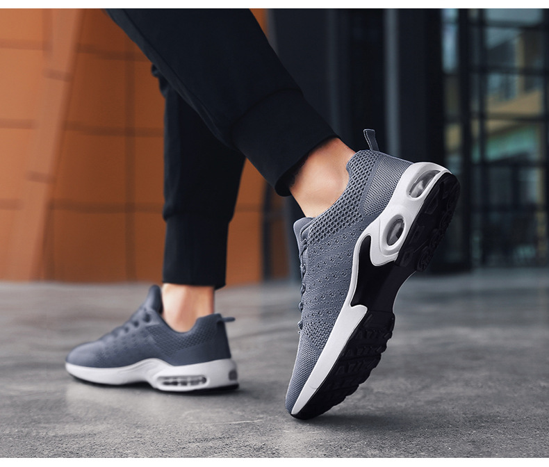 Chaussures pour hommes nouvelles chaussures à coussin d'air pour hommes chaussures en maille pour hommes chaussures de sport à tissage volant chaussures à la mode chaussures de course décontractées respirantes chaussures pour hommes_voghion.com