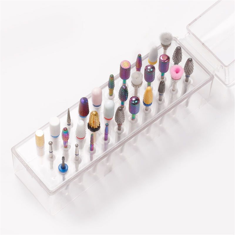 30 Löcher Nagelbohrerhalter, transparenter, staubdichter Bohrerkoffer für Acrylnagelbohrer, Aufbewahrung von Efile-Bits, Nagelwerkzeuge_voghion.com