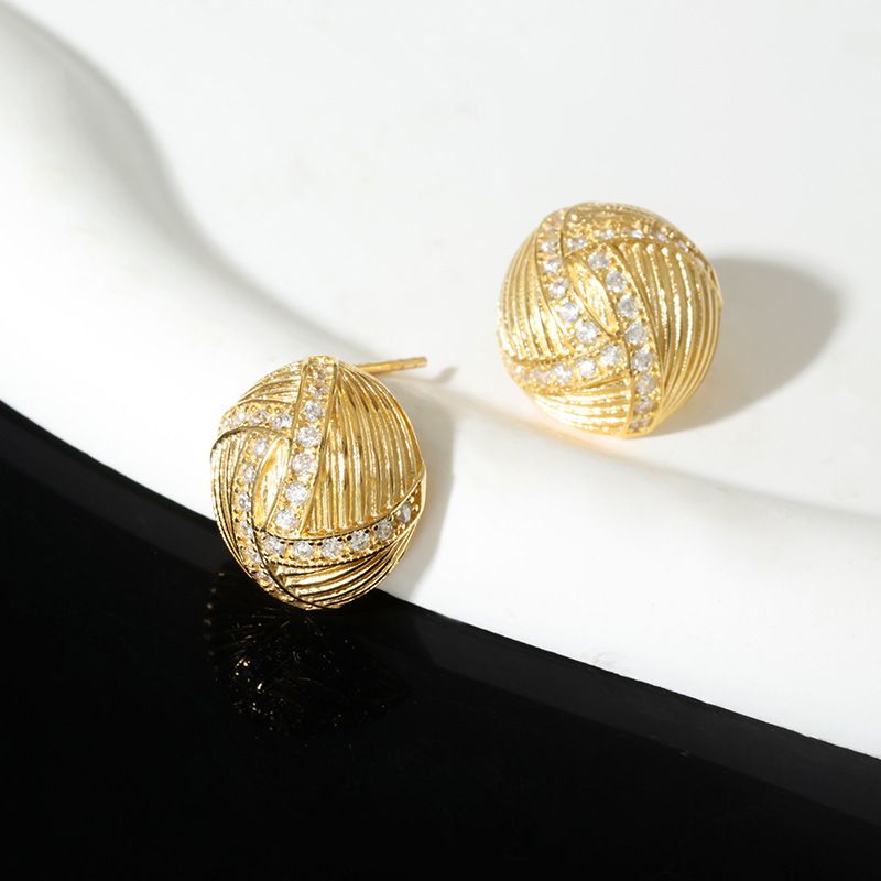 Orecchini a bottone in argento sterling con zirconi intarsiati, orecchini di nicchia minimalisti, jolly retrò, eleganti, stile coreano, da donna, di alta qualità_voghion.com