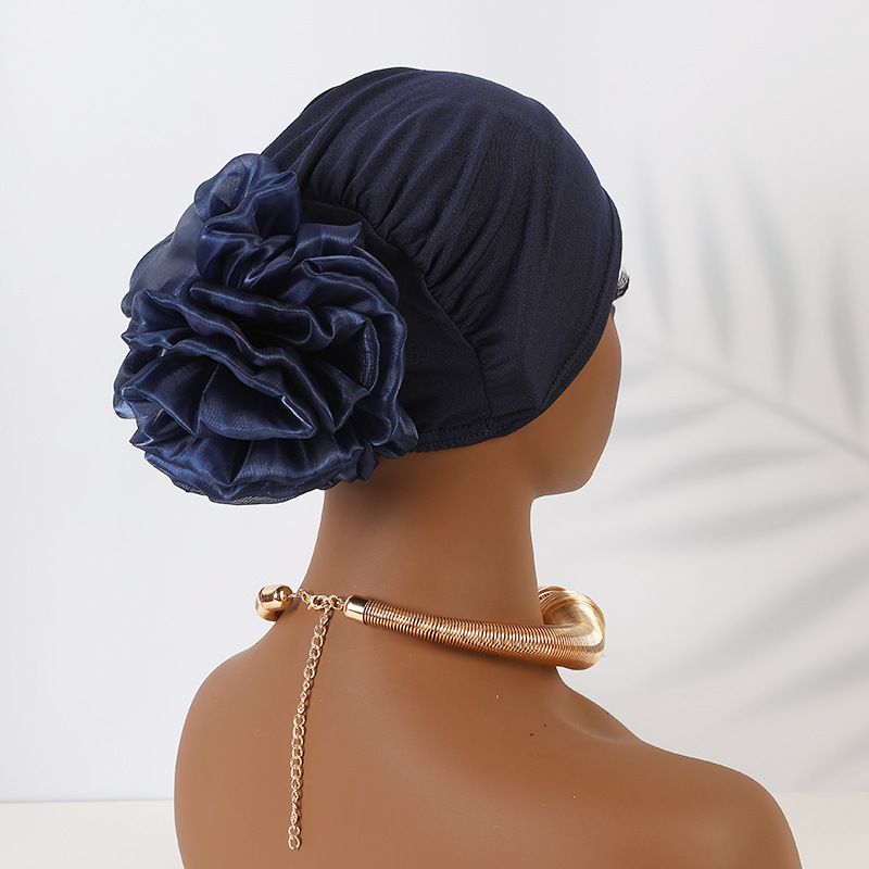 Foulard musulman pour femmes, nouveau chapeau foulard à grandes fleurs du Moyen-Orient, chapeau à fleurs élégant à la mode_voghion.com