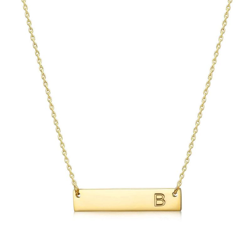 Striped pendant gold plated stainless steel necklace with exquisite initials necklace, simple and personalized_voghion.com