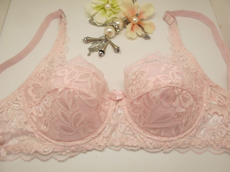 Sujetadores íntimos de encaje sexys de talla grande para mujer, para pechos grandes, estilo pequeño y fino con ajuste de anillo de acero._voghion.com