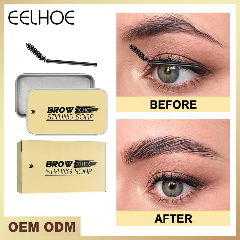 EELHOE Waterproof and Sweatproof Wild Natural Colorless Soap Stereoscopic Setting Long lasting Eyebrow Cream_voghion.com