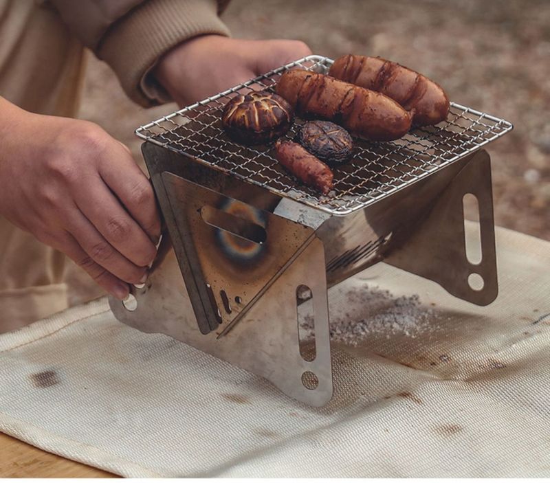 【 12000 People Praise 】 Home Portable Folding Stove, Stainless Steel Outdoor Carbon Tools, Complete Set Of Barbecue_voghion.com