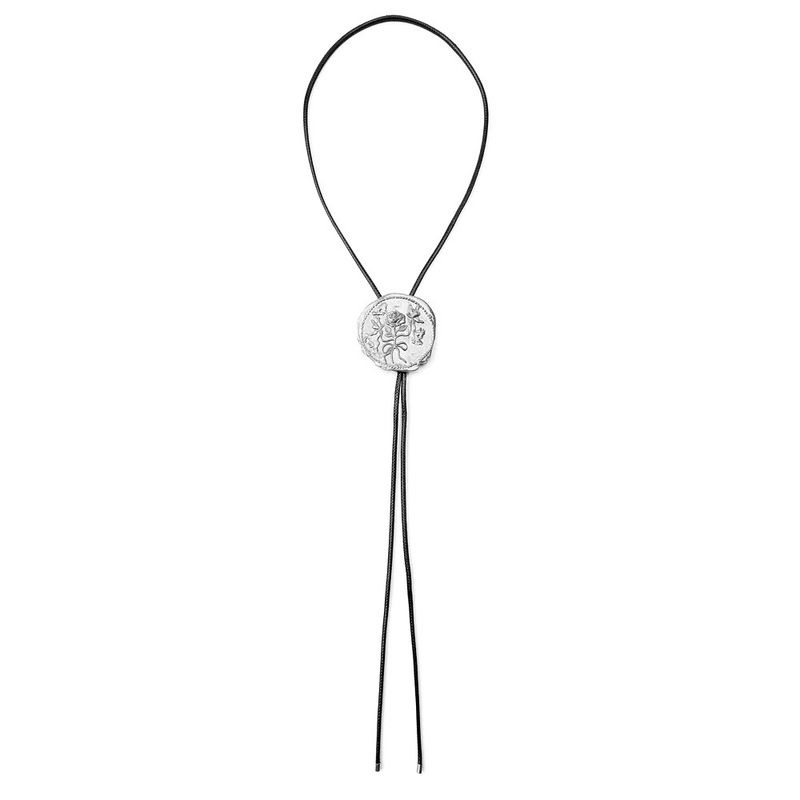 Collana con rosa concava-convessa in stile cowboy occidentale ZA, europea e americana, leggera, di lusso, vintage, in metallo irregolare, rotonda_voghion.com