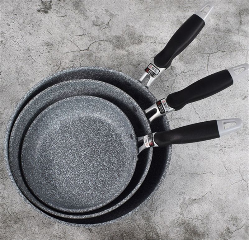 Sartén wok de piedra duradera, antiadherente, de cerámica, para inducción, ideal para cocinar en la cocina a gas o para carne._voghion.com