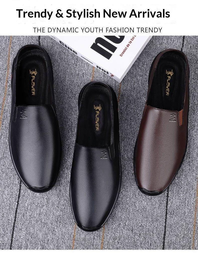 Glide PLOVER New Soft Sole Non-Slip Men's Trendy Versatile Loafers High-End Casual Leather Shoes_voghion.com