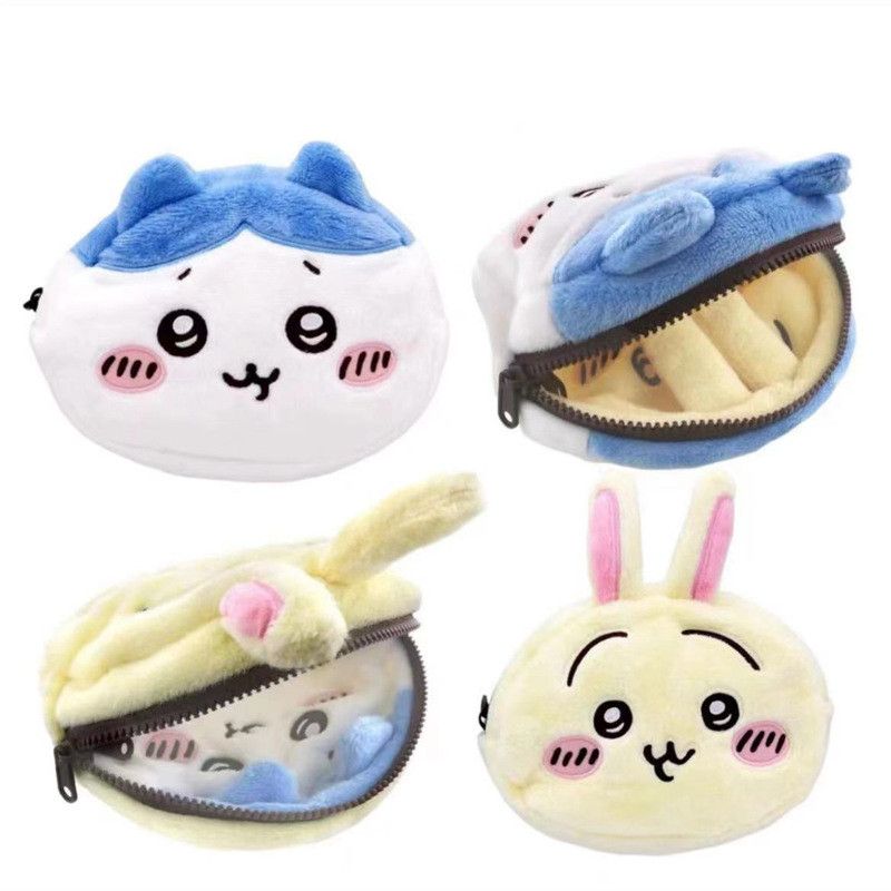 Étui à crayons en peluche adorable double face avec motif animal de dessin animé en peluche douce_voghion.com