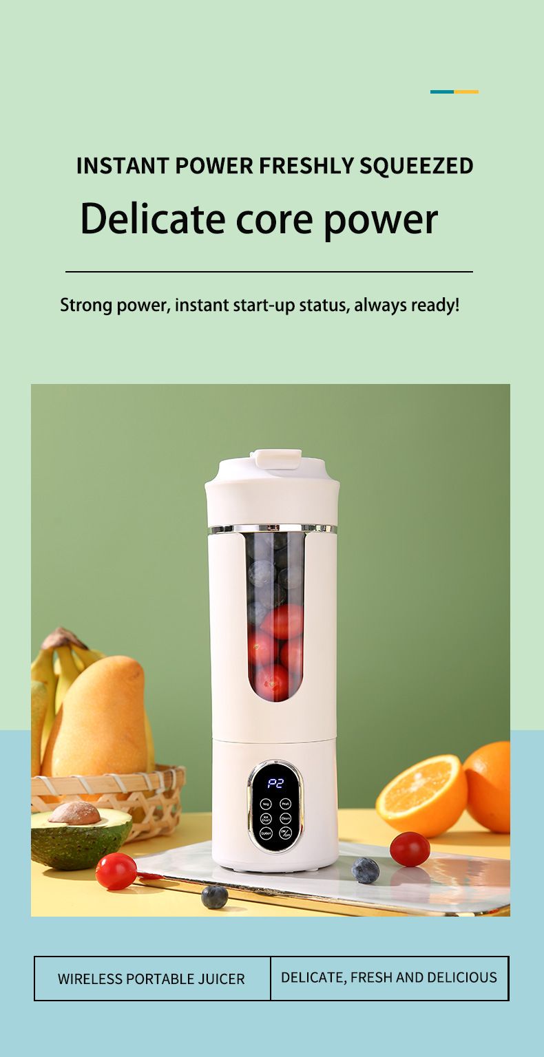 New Juicer Rechargeable Digital Display Juice Maker Three-Speed Adjustment Portable Home Travel Juicing Cup_voghion.com