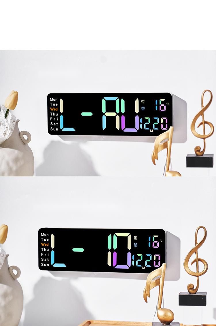 New Colorful Wall Simple Multifunctional Living Room Countdown Hot Selling Electronic Clock 5529_voghion.com