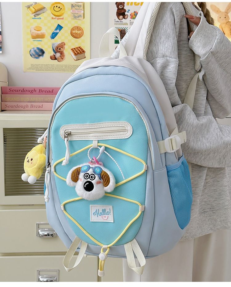 Mochilas infantis leves com design de nicho, letras simples, mochila escolar para estudantes do ensino fundamental e médio, mochila pequena e fresca para atividades ao ar livre_voghion.com