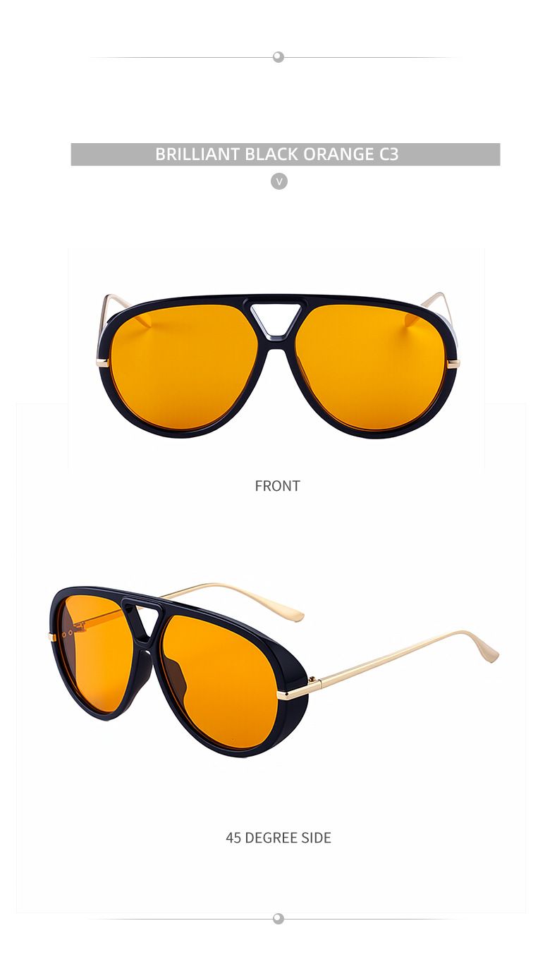 2025 New Aviator Sunglasses - European & American High-End Retro Punk Style Sun Protection Shades, Trendy Eyewear_voghion.com