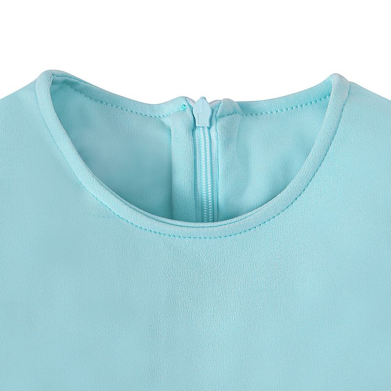 Lasteriided kevad- ja sügisstiilis Tüdrukute pikkade varrukatega ühevärviline kleit + pearätt, kaheosaline laste seelik_voghion.com