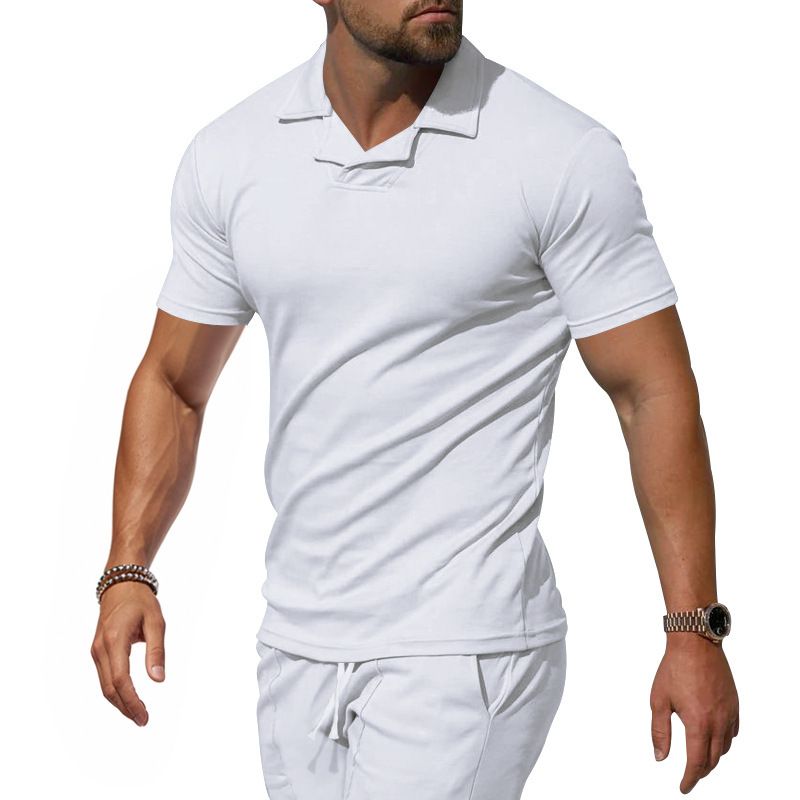 Completo da uomo con pantaloncini a maniche corte, slim fit, sportivo, ad asciugatura rapida, polo_voghion.com