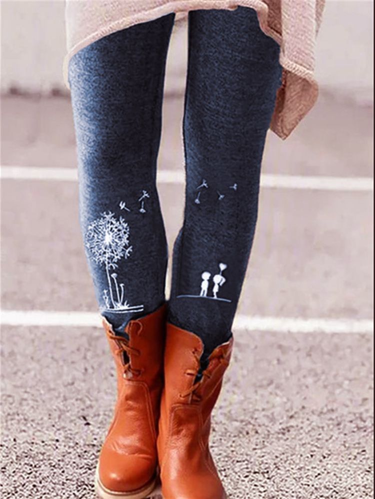 Collant da donna con vita elasticizzata, caldi leggings con pantaloni a stivale in un unico pezzo_voghion.com