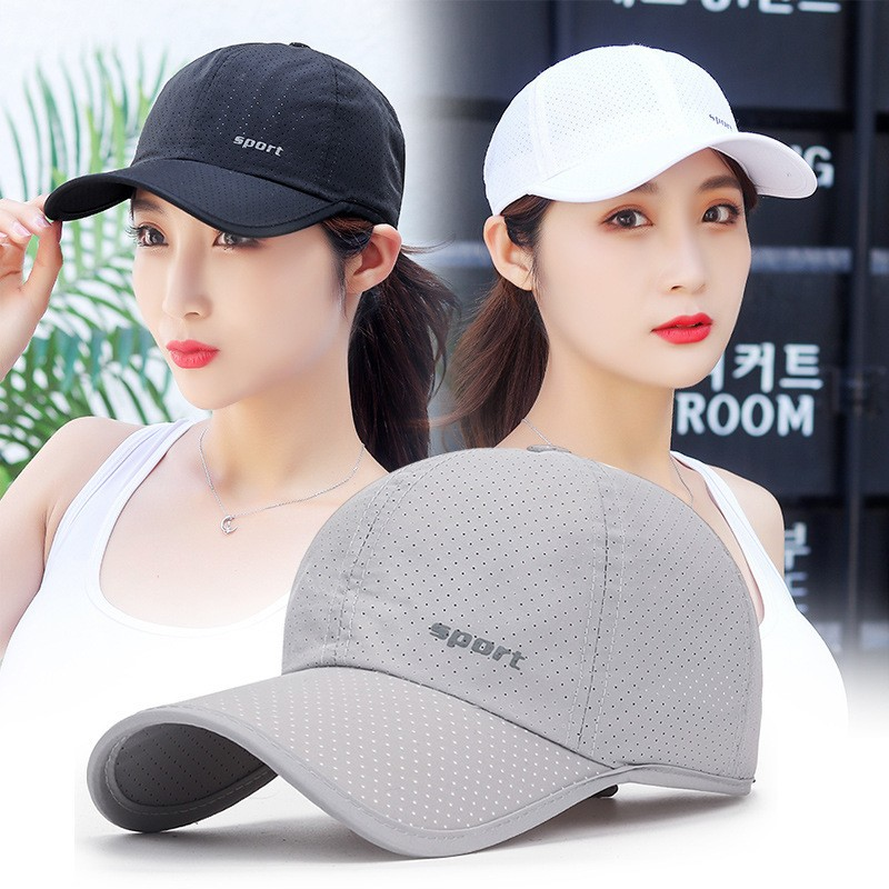Herren- und Damenhüte, Sommer-Laser-Stanzen, atmungsaktives Mesh, schnell trocknende Kappe, Herren und Damen, Outdoor-Sonnenblende, Sommer, lässige Sonnenschutz-Baseballkappe_voghion.com