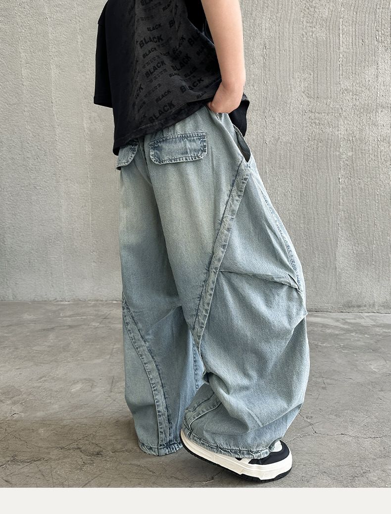 "Boys' Lightweight Tencel Jeans - Breathable Anti-Mosquito Loose Fit Pants For Summer"_voghion.com