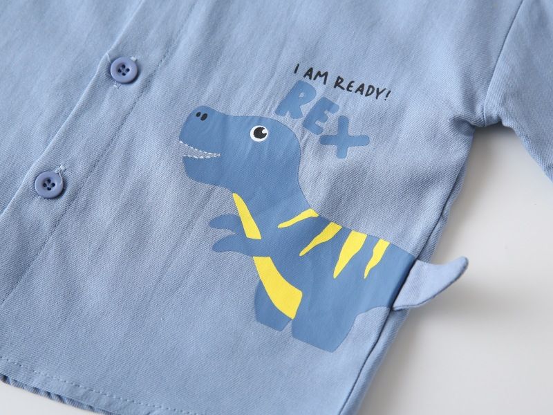 Toddler Boys Clothing Short Sleeved Shirts For Boys Dinosaur Shaped Shirts For Babies Handsome Summer Clothes_voghion.com