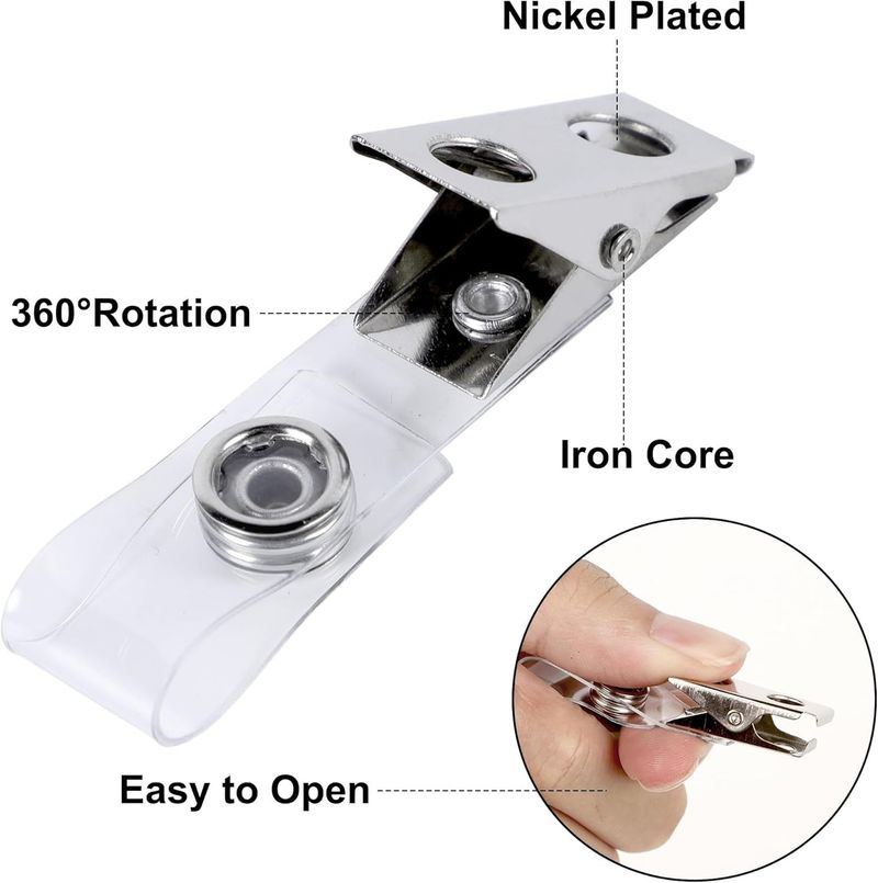 Transparent PVC Work Card Holder Waterproof Soft Rubber Work ID Card Holder Work Card Chest Card Holder Factory Card Holder Clip Clip Buckle_voghion.com