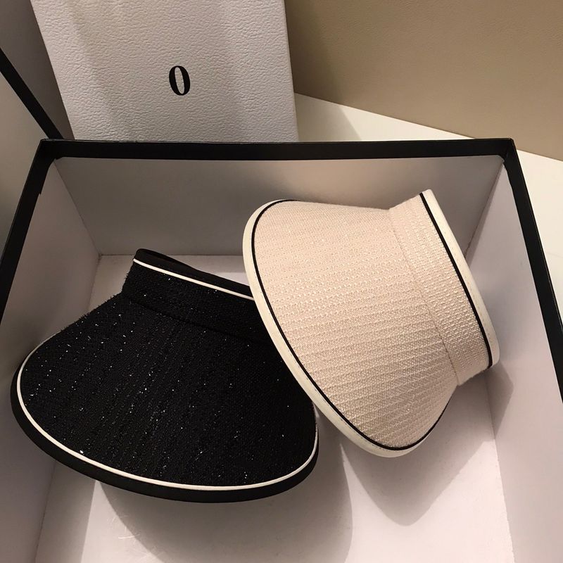 【 Self kept 】 Recommended Small Fragrant Wind Bright Silk Coarse Woven Empty Top Summer Outdoor Folding Sun Hat_voghion.com