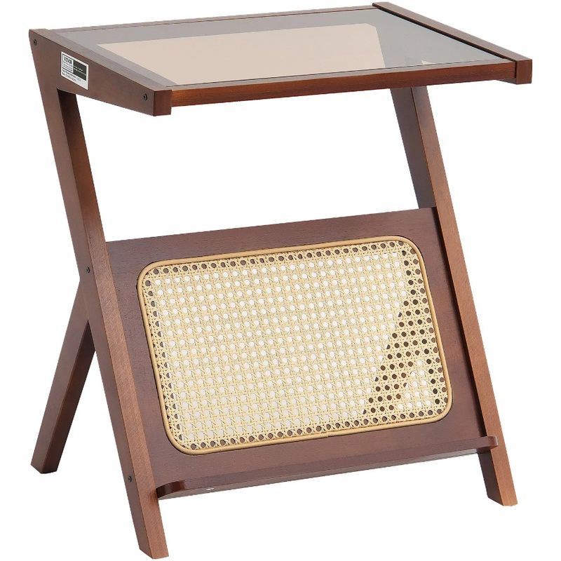 Table 1-Tier Z-Shaped Table Rattan Coffee Living Rattan Coffee Room For_voghion.com