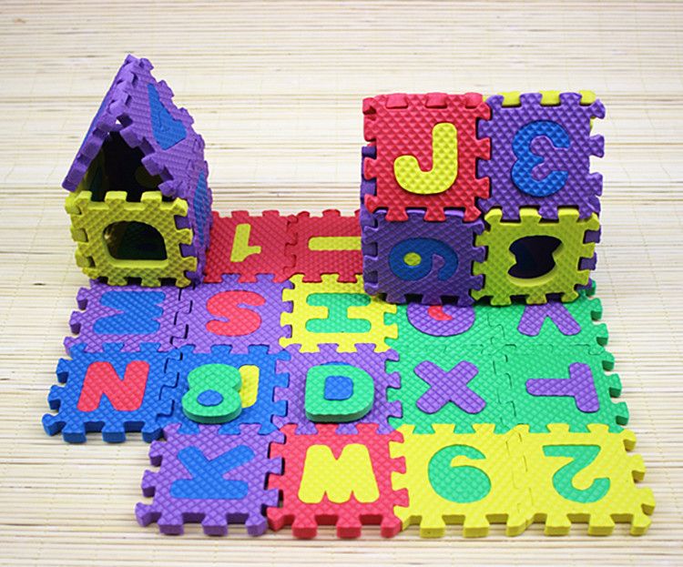 Giocattoli per bambini Giocattoli educativi per bambini Puzzle alfanumerico in schiuma da 36 pezzi, versione spessa_voghion.com