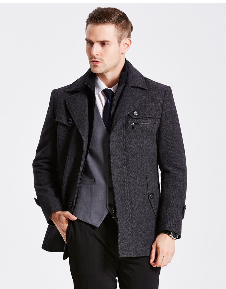 Kiel-trenchcoat voor heren van wollen stof_voghion.com