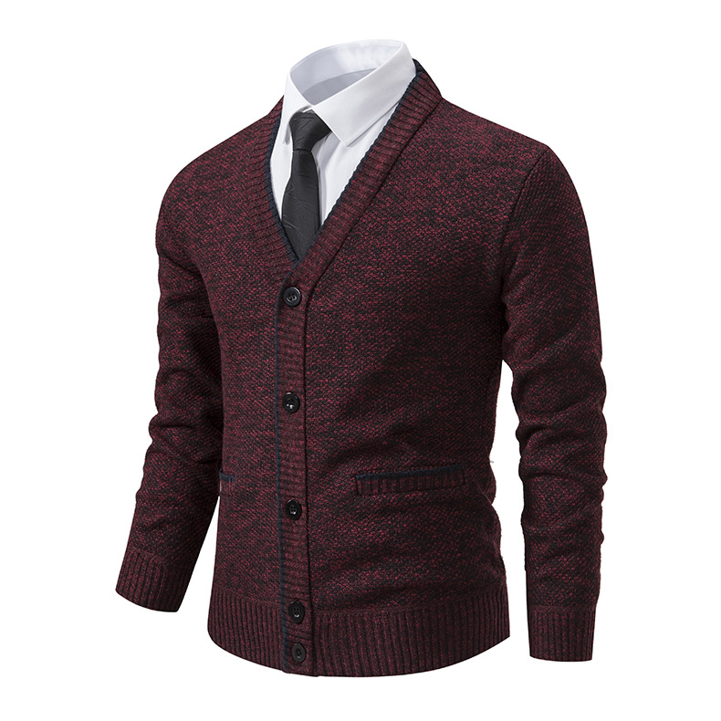2024 Heren vest met V-hals van pluche en dik, oversized warme top voor heren, sweaterjack_voghion.com