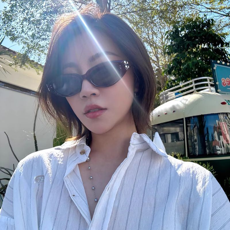 Lunettes de soleil œil de chat à branches métalliques pour femmes, verres polarisés haut de gamme, tendance, tendance, 2025_voghion.com