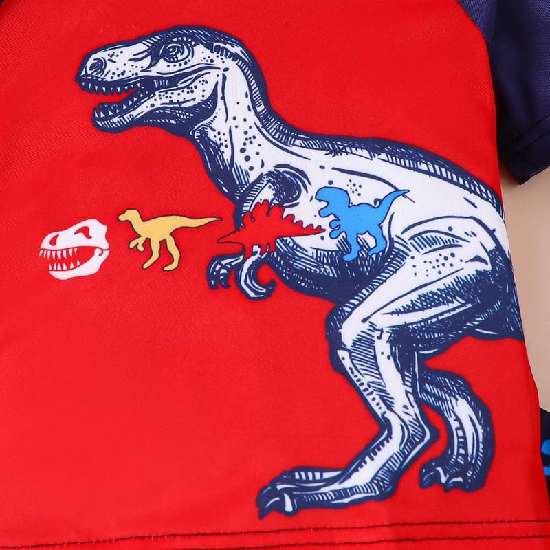 Traje de verano para niño, jersey de dinosaurio, pantalones cortos, traje de dos piezas, moda europea y americana, traje de baño de playa de secado rápido para niños._voghion.com