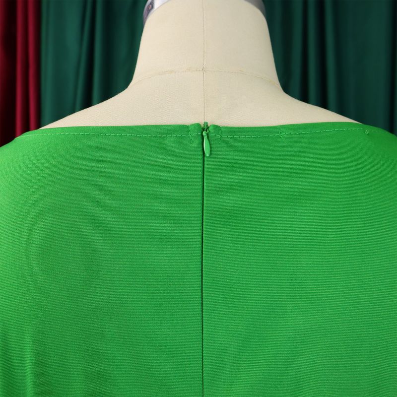 Roupas femininas moda verão feminina gola redonda cor sólida cintura alta tamanho grande perna larga macacão_voghion.com